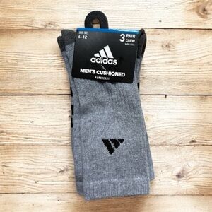 adidas Men's Cushioned Crew Socks - Heather Gray 3 pairs